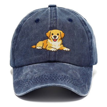 Smiling Golden Retriever Puppy Classic Cap – Twilight Navy