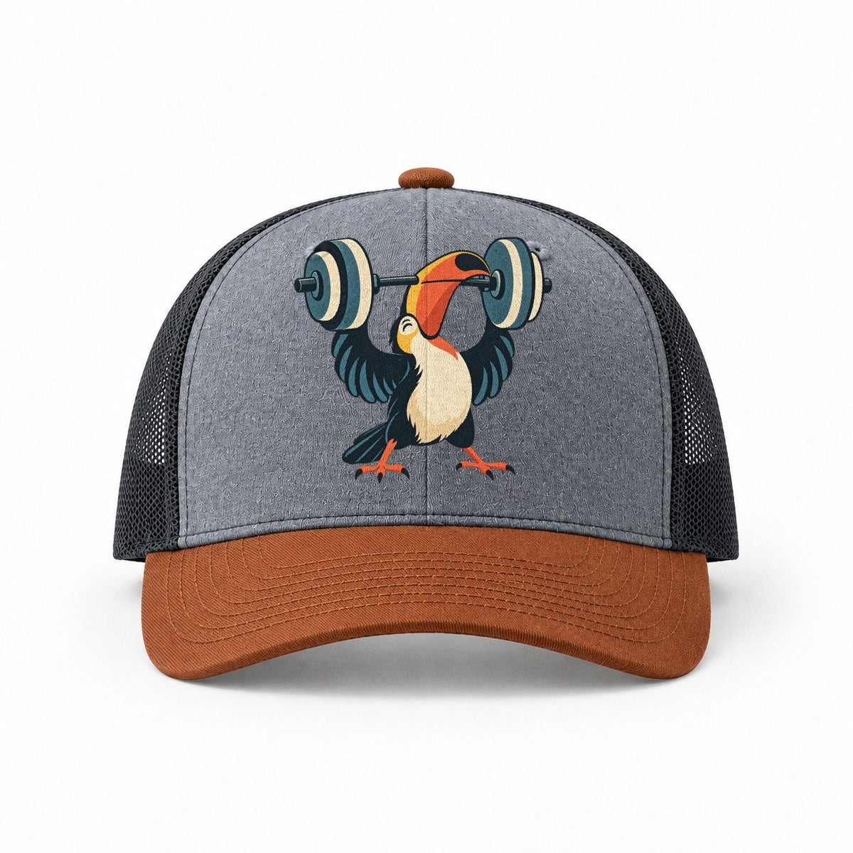 Heather Grey-Rust-Charcoal — front view