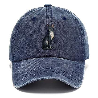 Blue-Eyed Gray Cat Classic Cap – Twilight Navy