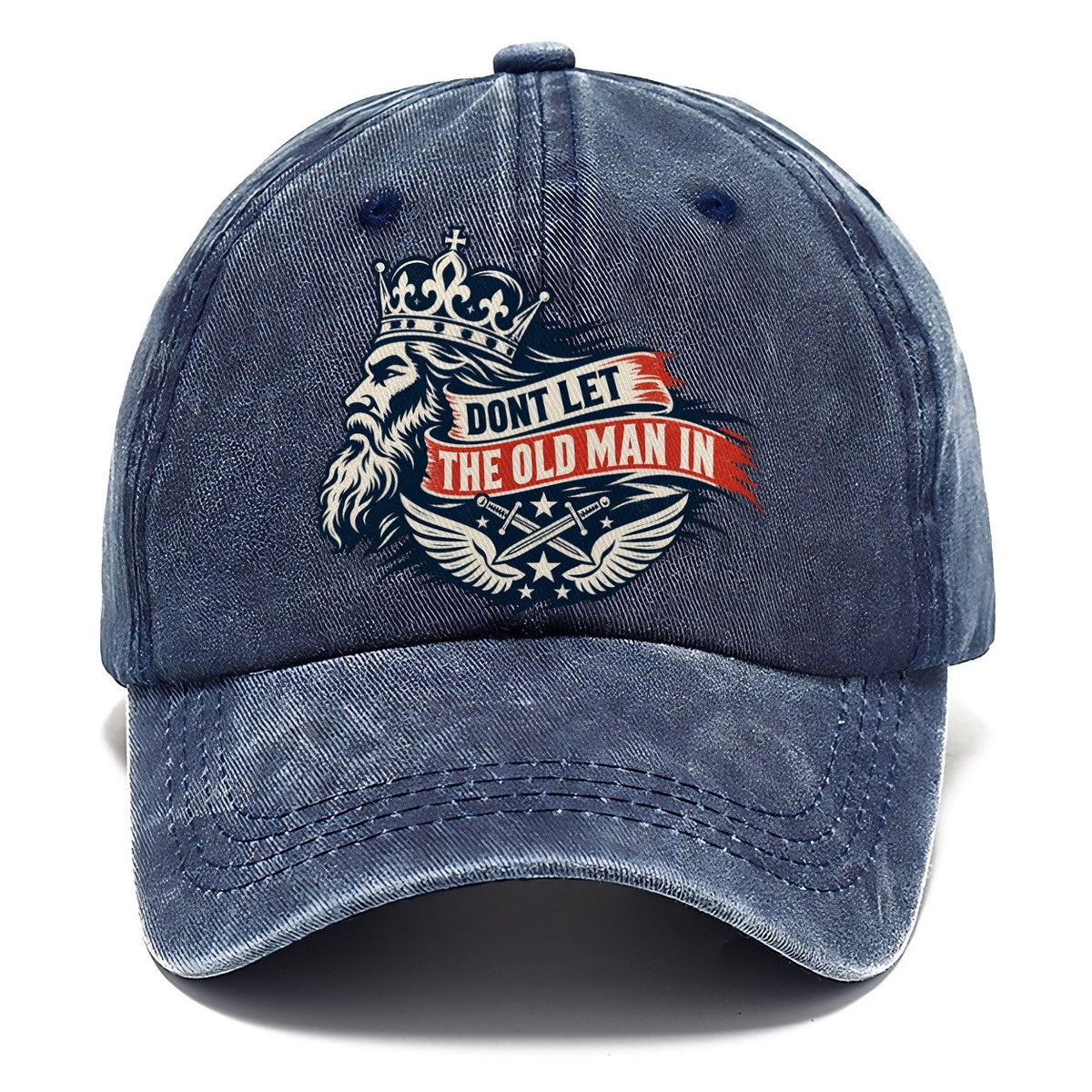 Don't Let The Old Man In Crowned King Classic Cap – Twilight Navy