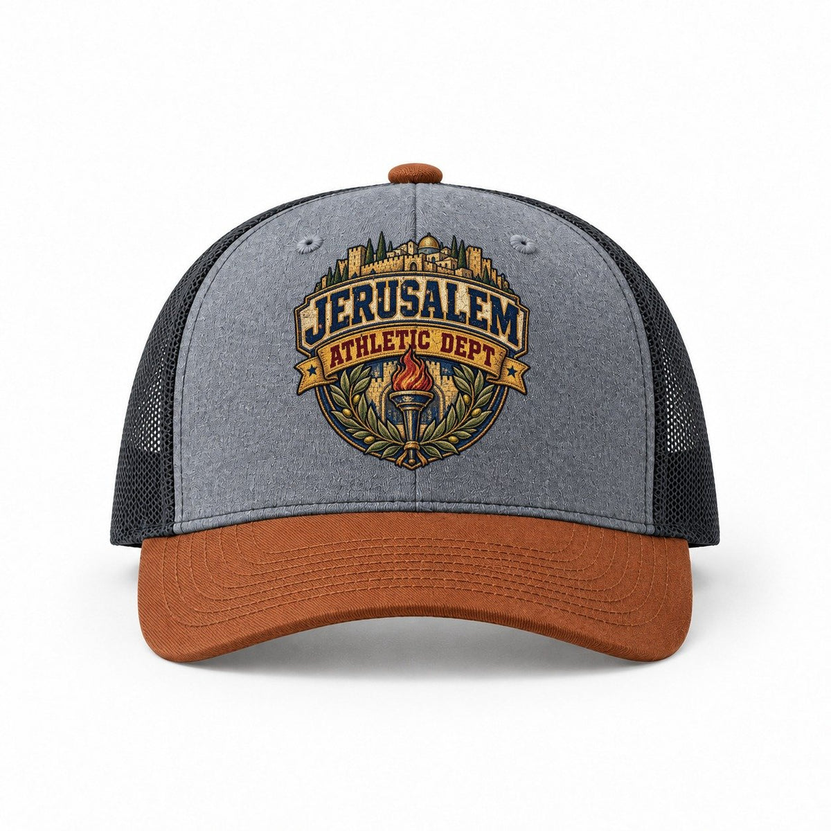 Heather Grey-Rust-Charcoal — front view