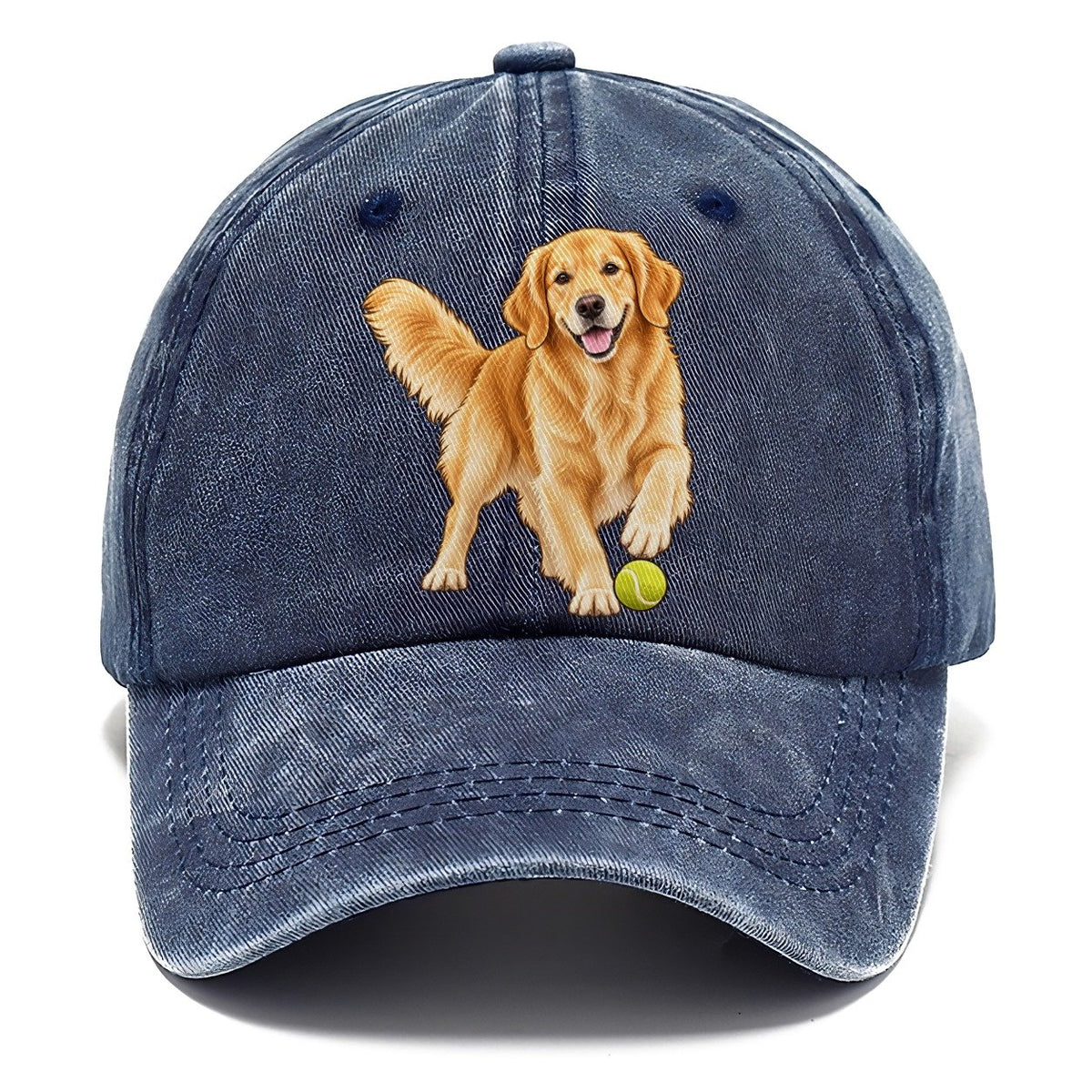 Golden Retriever with Tennis Ball Classic Cap – Twilight Navy