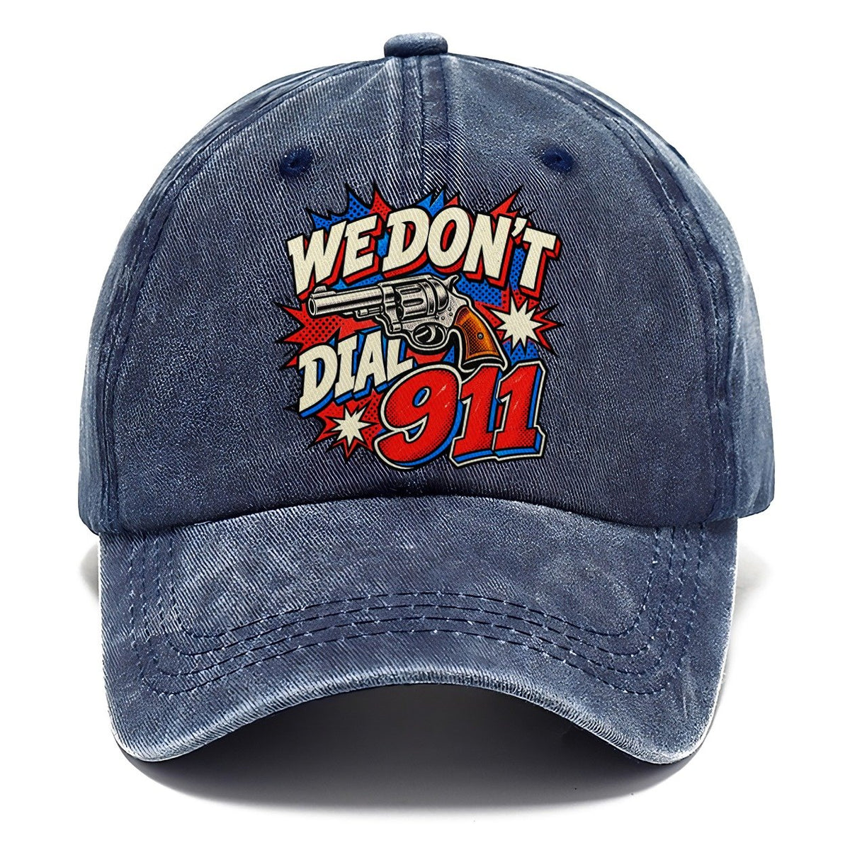 Comic Pop Burst We Don't Dial 911 Classic Cap – Twilight Navy