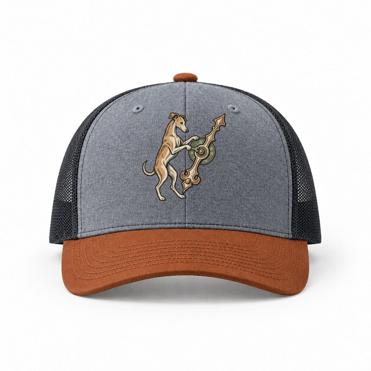 Heather Grey-Rust-Charcoal — front view