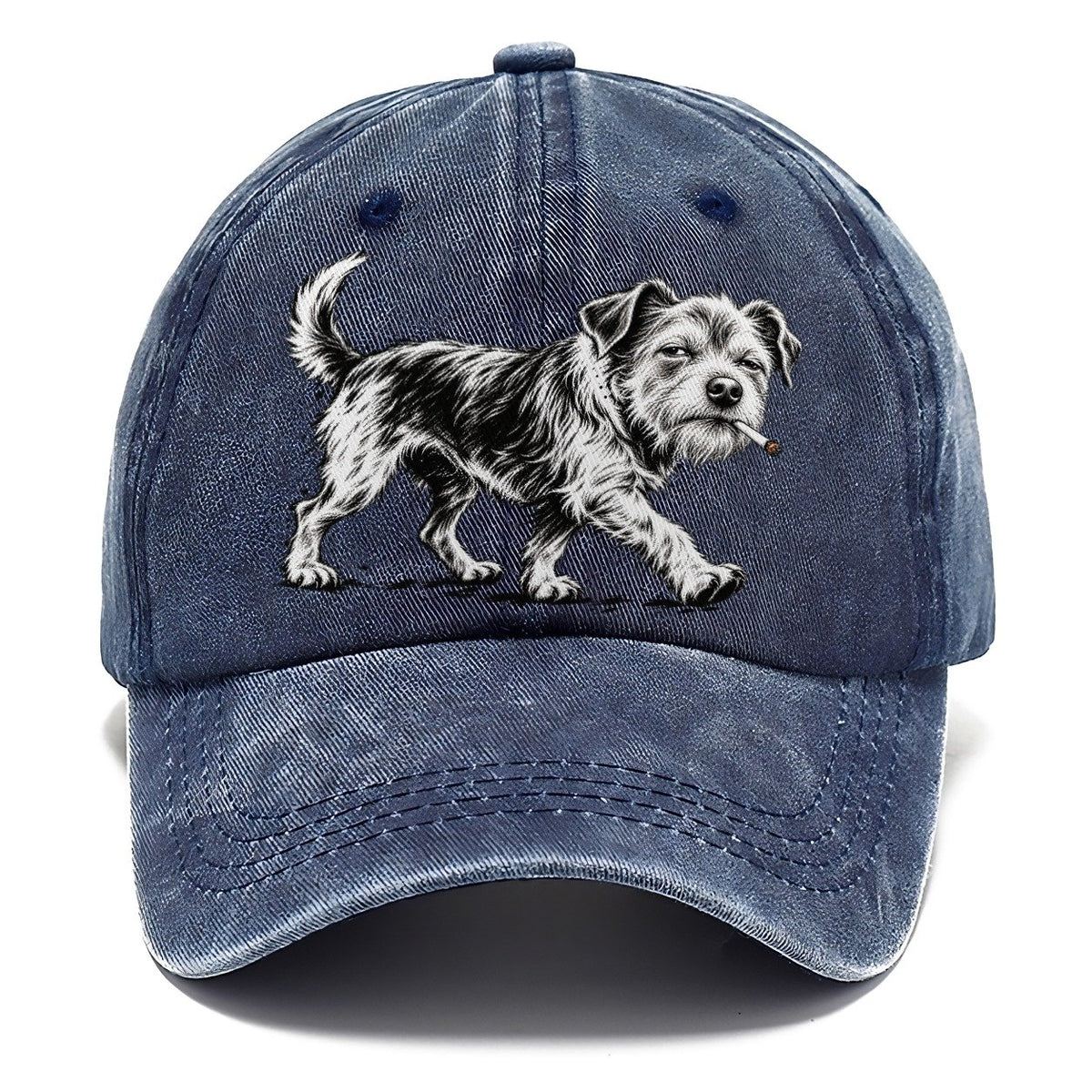 Scruffy Dog with Cigarette Classic Cap – Twilight Navy