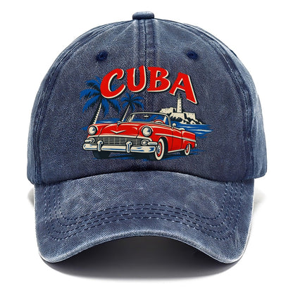 Cuba Retro Badge Classic Cap – Twilight Navy