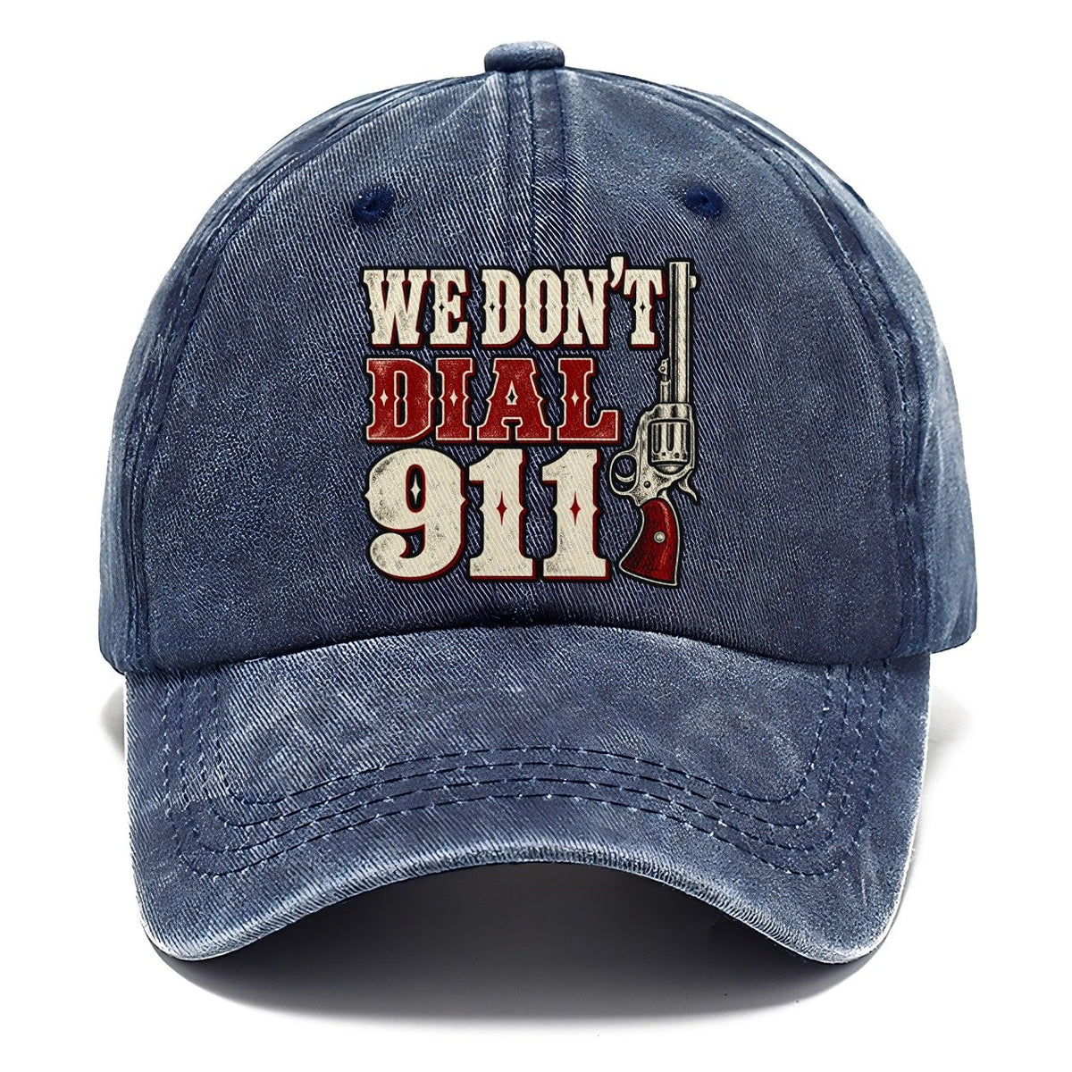 Frontier Letterpress We Don't Dial 911 Classic Cap – Twilight Navy