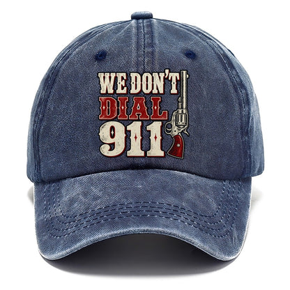 Frontier Letterpress We Don't Dial 911 Classic Cap – Twilight Navy