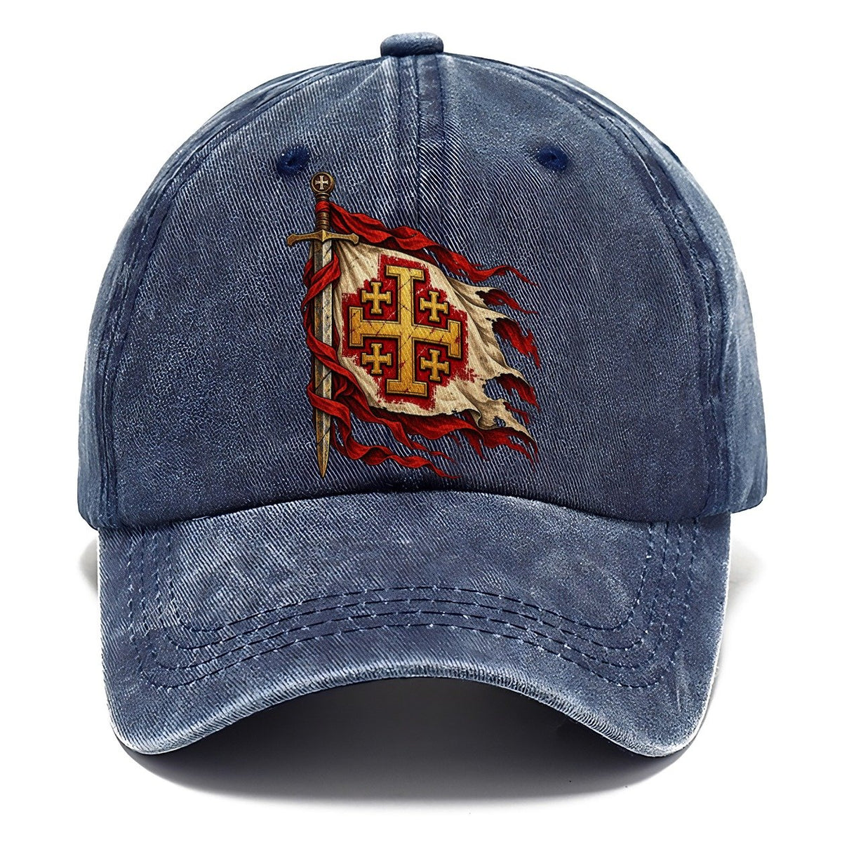 Crusader Heraldry Jerusalem Cross Shield Classic Cap – Twilight Navy