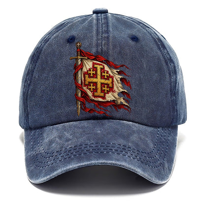 Crusader Heraldry Jerusalem Cross Shield Classic Cap – Twilight Navy