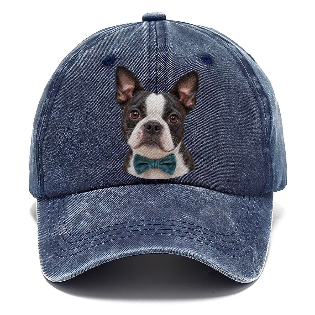Boston Terrier Velvet Bow Character Club Classic Cap – Twilight Navy