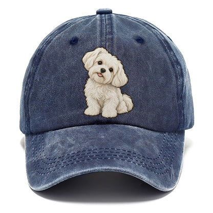Maltese Head Tilt Fan Favorites Classic Cap – Twilight Navy