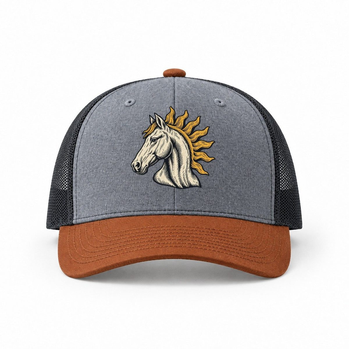 Heather Grey-Rust-Charcoal — front view