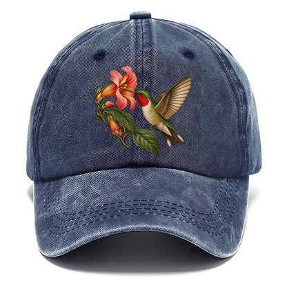 Hummingbird Trumpet Blossom Character Club Classic Cap – Twilight Navy