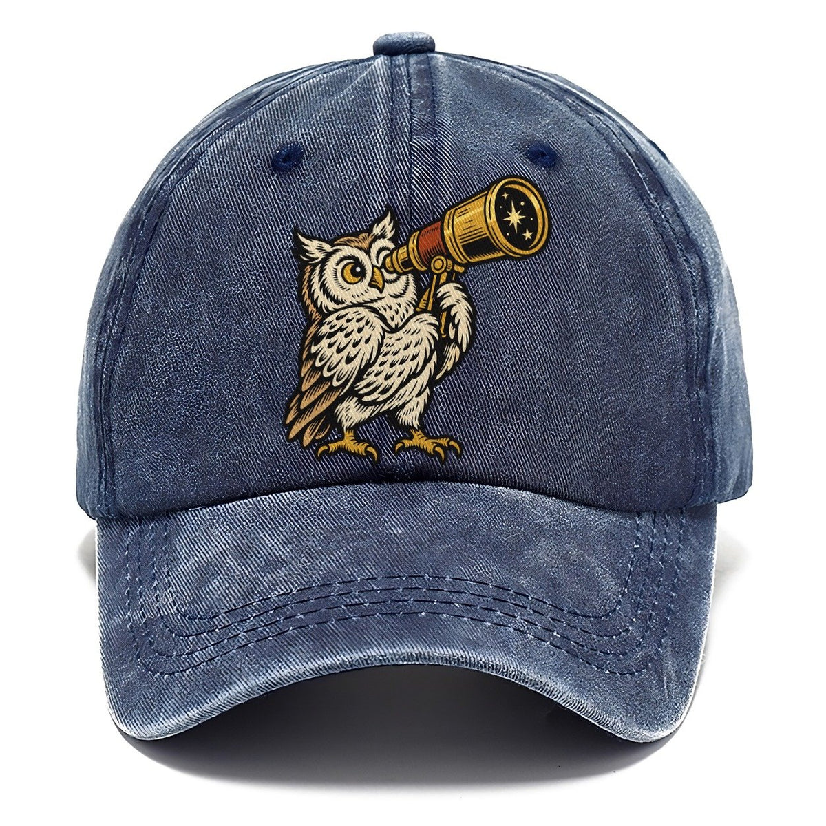 Owl Stargazing Guide Sundown Familiars Classic Cap – Twilight Navy