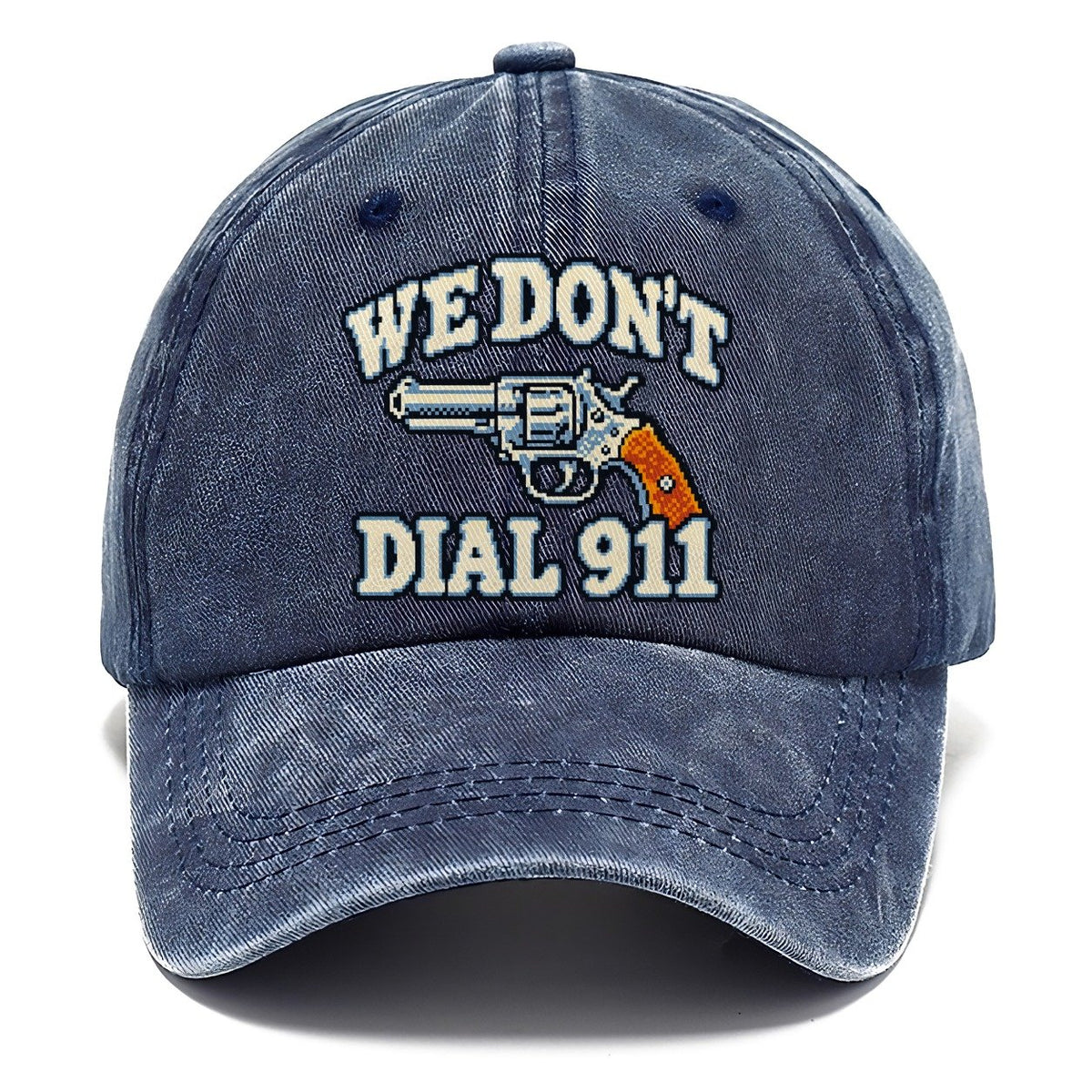 Arcade Pixel We Don't Dial 911 Classic Cap – Twilight Navy