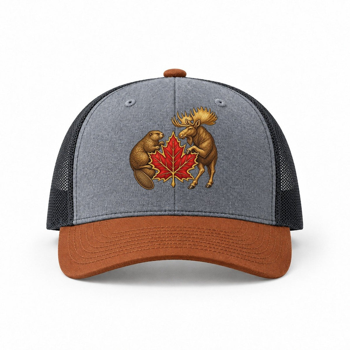 Heather Grey-Rust-Charcoal — front view