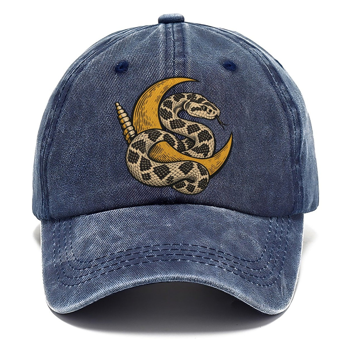 Rattlesnake Moon Coil Sundown Familiars Classic Cap – Twilight Navy