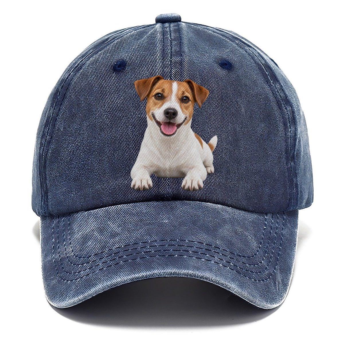 Jack Russell Terrier Lying Down Top Breeds Classic Cap – Twilight Navy