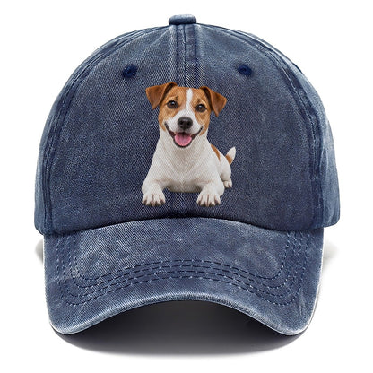 Jack Russell Terrier Lying Down Top Breeds Classic Cap – Twilight Navy