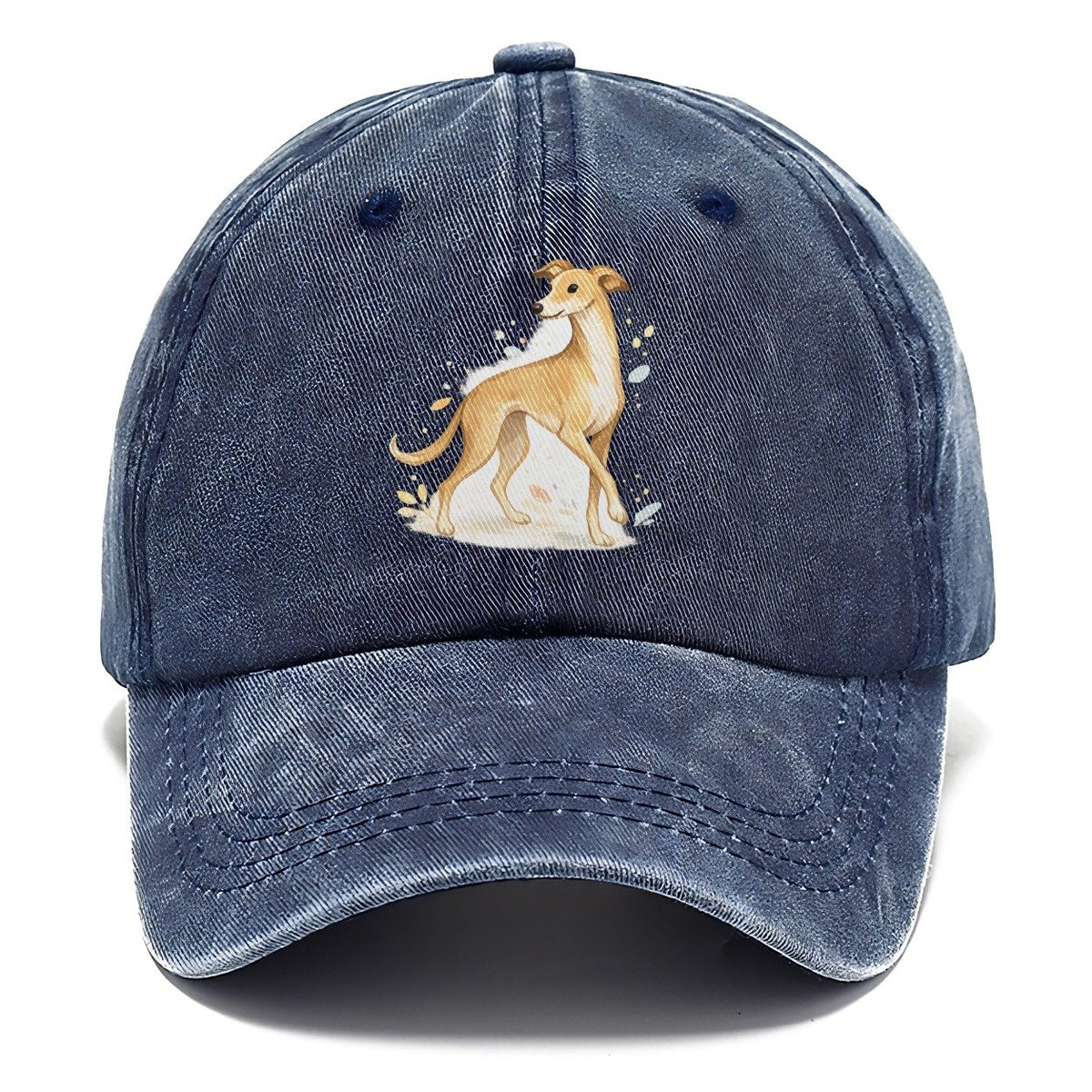 Watercolor Whippet Dog Classic Cap – Twilight Navy