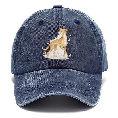 Watercolor Whippet Dog Classic Cap – Twilight Navy