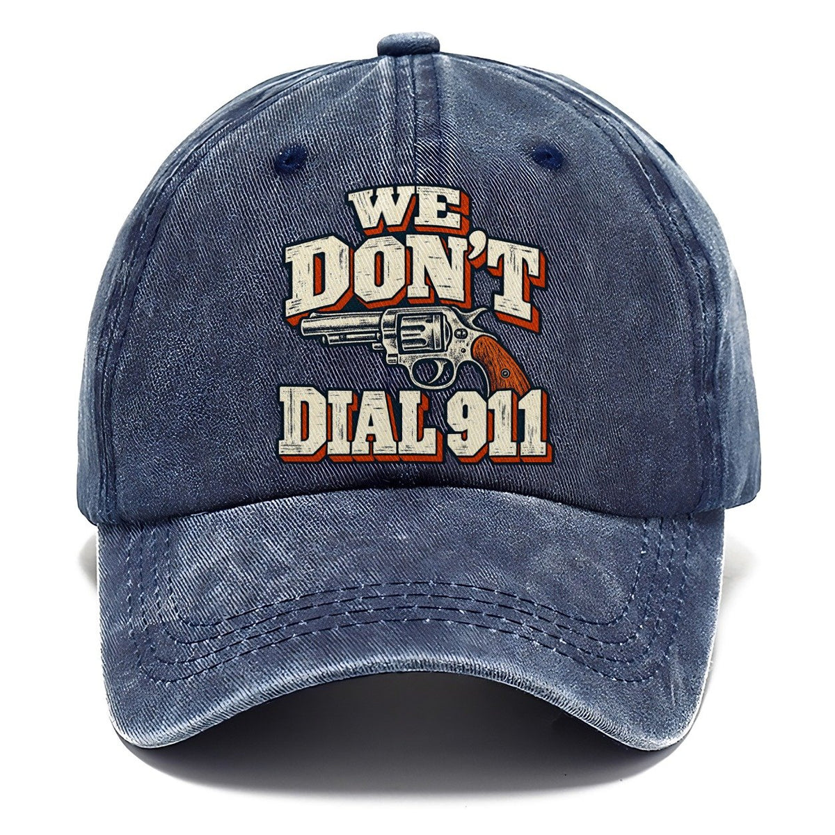 Woodtype Broadsheet We Don't Dial 911 Classic Cap – Twilight Navy