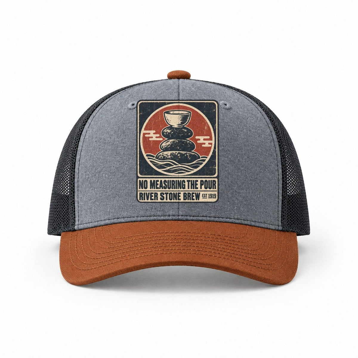 Heather Grey-Rust-Charcoal — front view