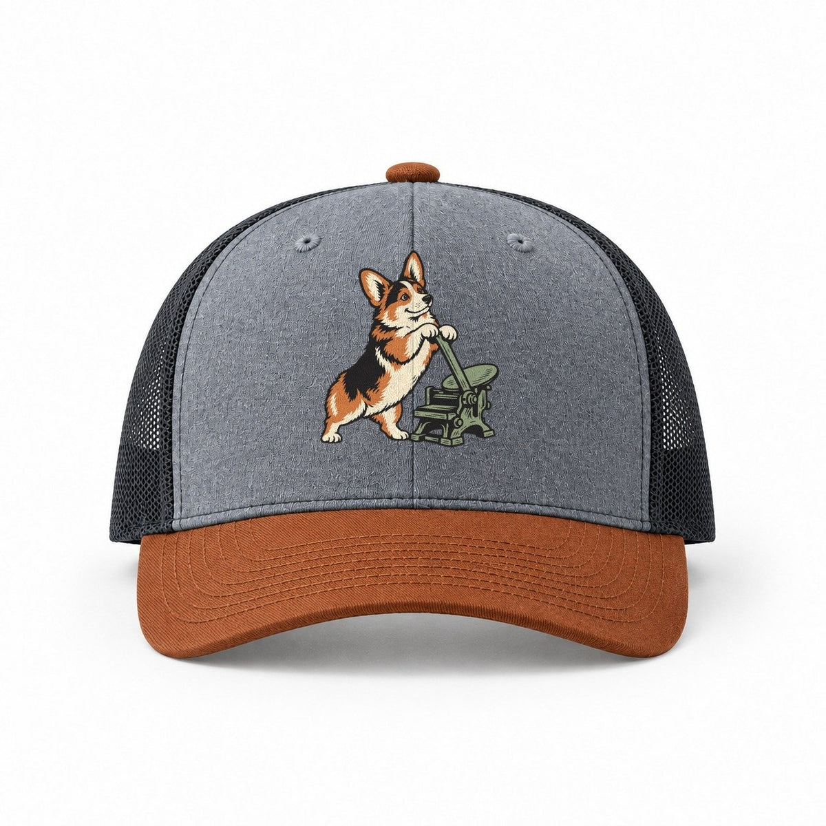 Heather Grey-Rust-Charcoal — front view