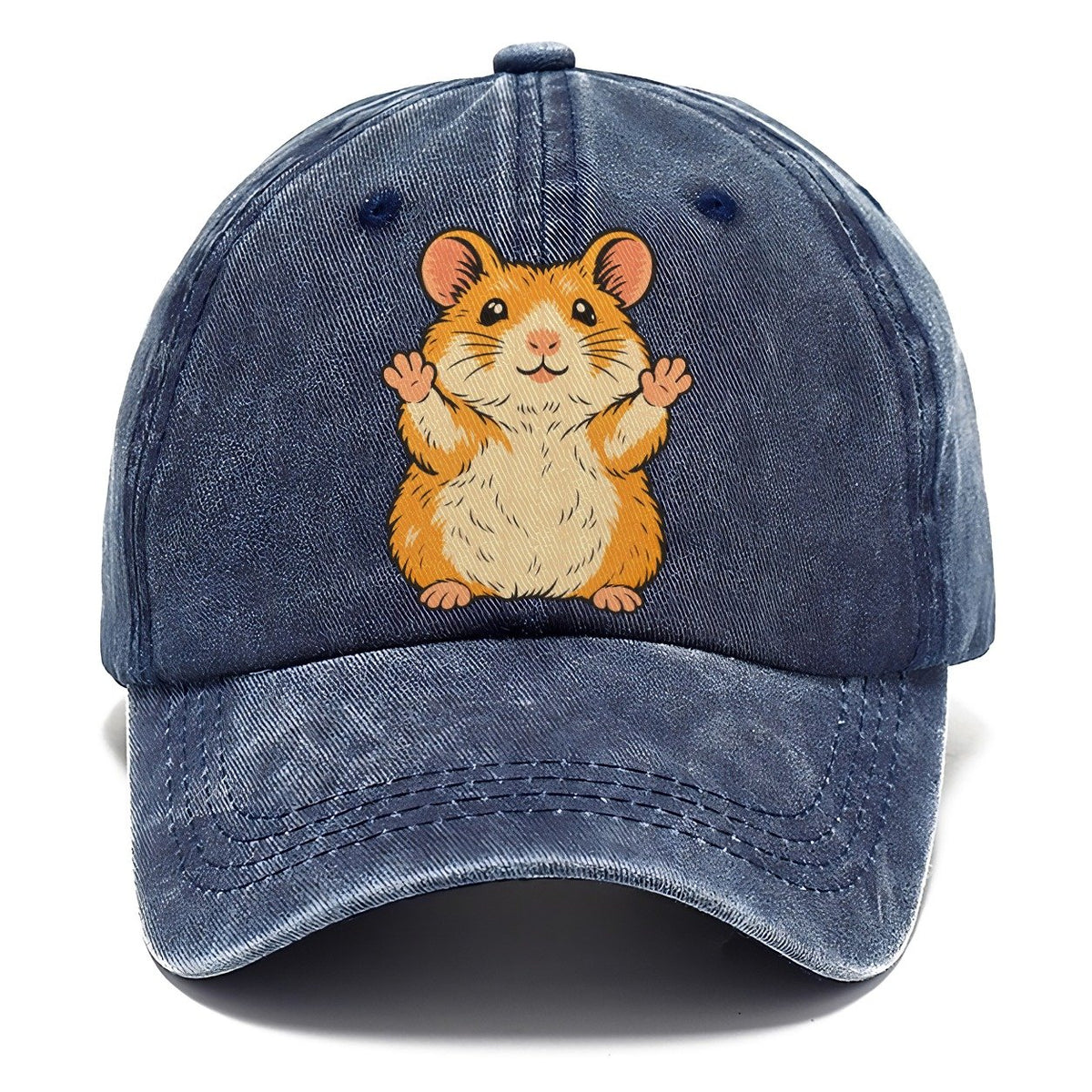 Hamster Paws Up Small Pet Logos Classic Cap – Twilight Navy