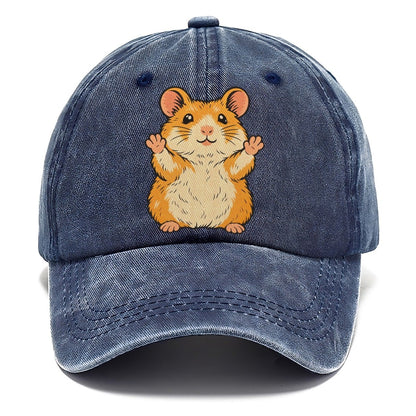 Hamster Paws Up Small Pet Logos Classic Cap – Twilight Navy