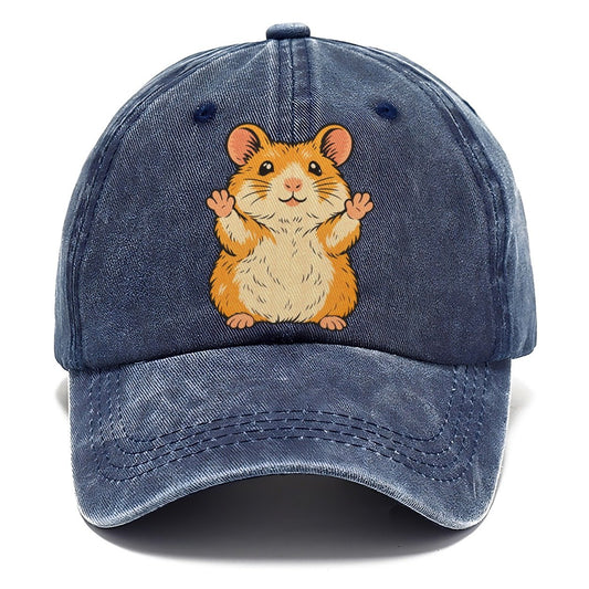 Hamster Paws Up Small Pet Logos Classic Cap – Twilight Navy