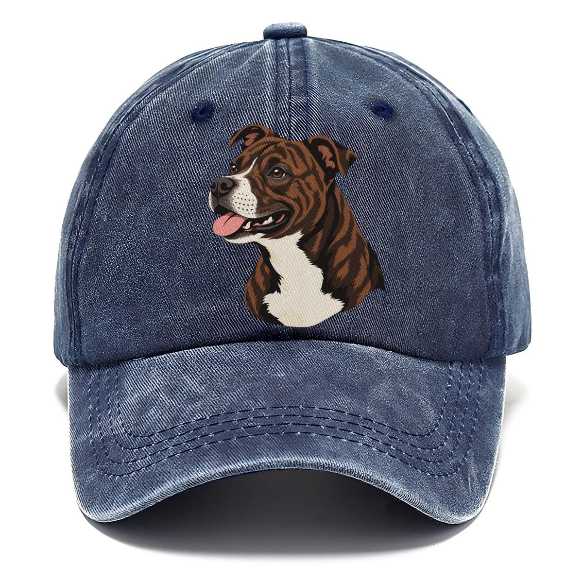 Brindle Pitbull Portrait Classic Cap – Twilight Navy