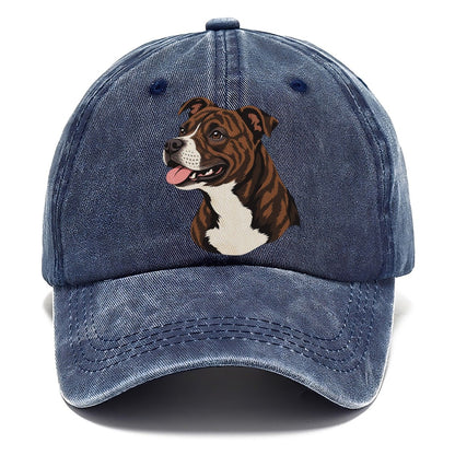 Brindle Pitbull Portrait Classic Cap – Twilight Navy