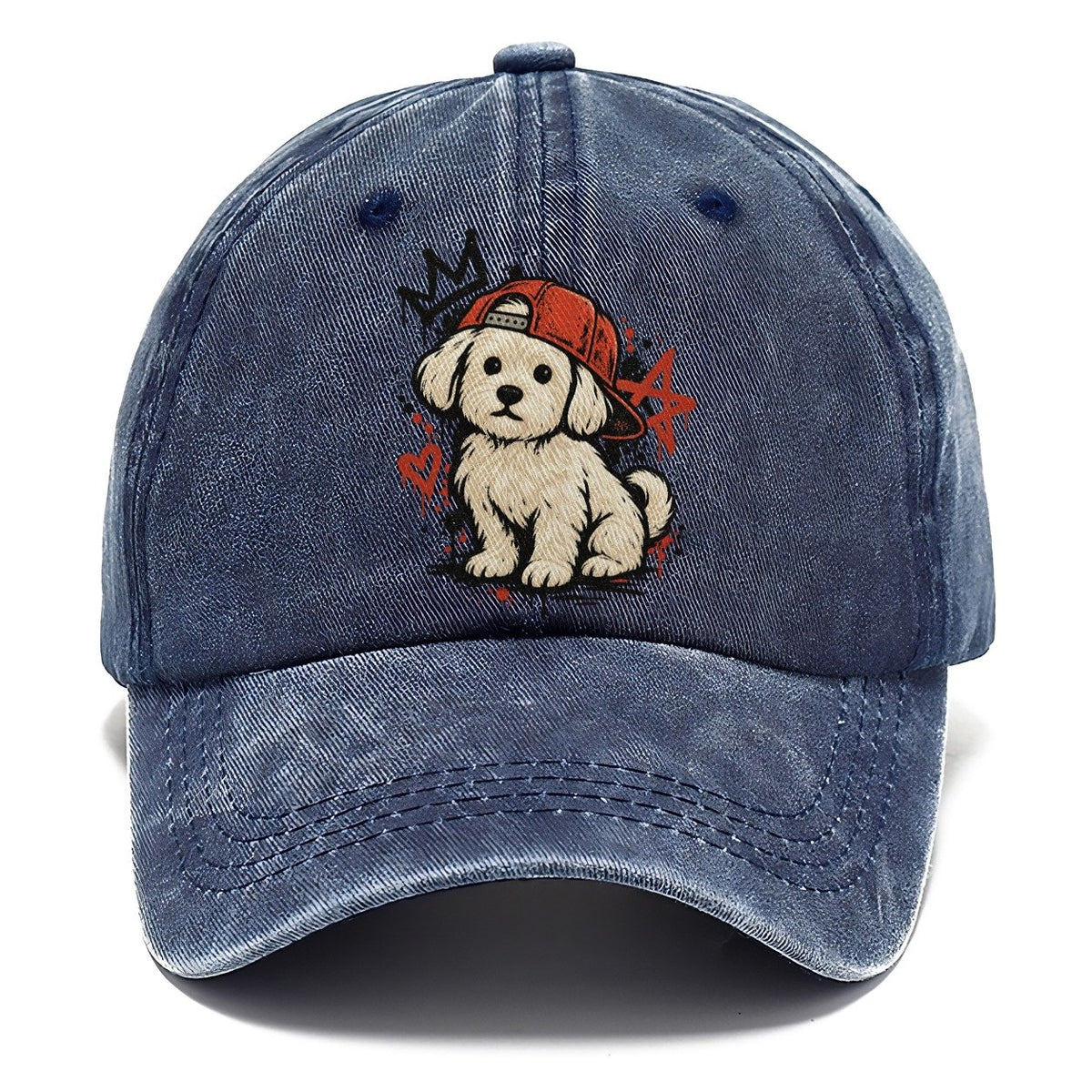 Graffiti Puppy Red Classic Cap – Twilight Navy