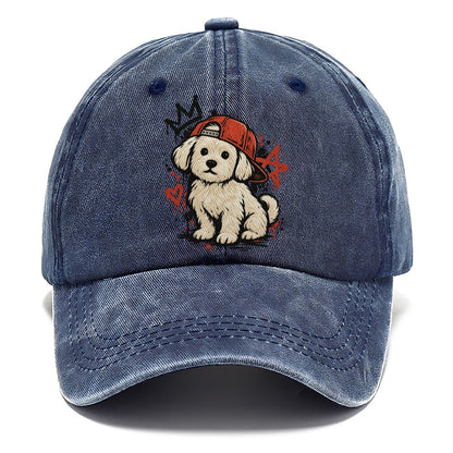 Graffiti Puppy Red Classic Cap – Twilight Navy