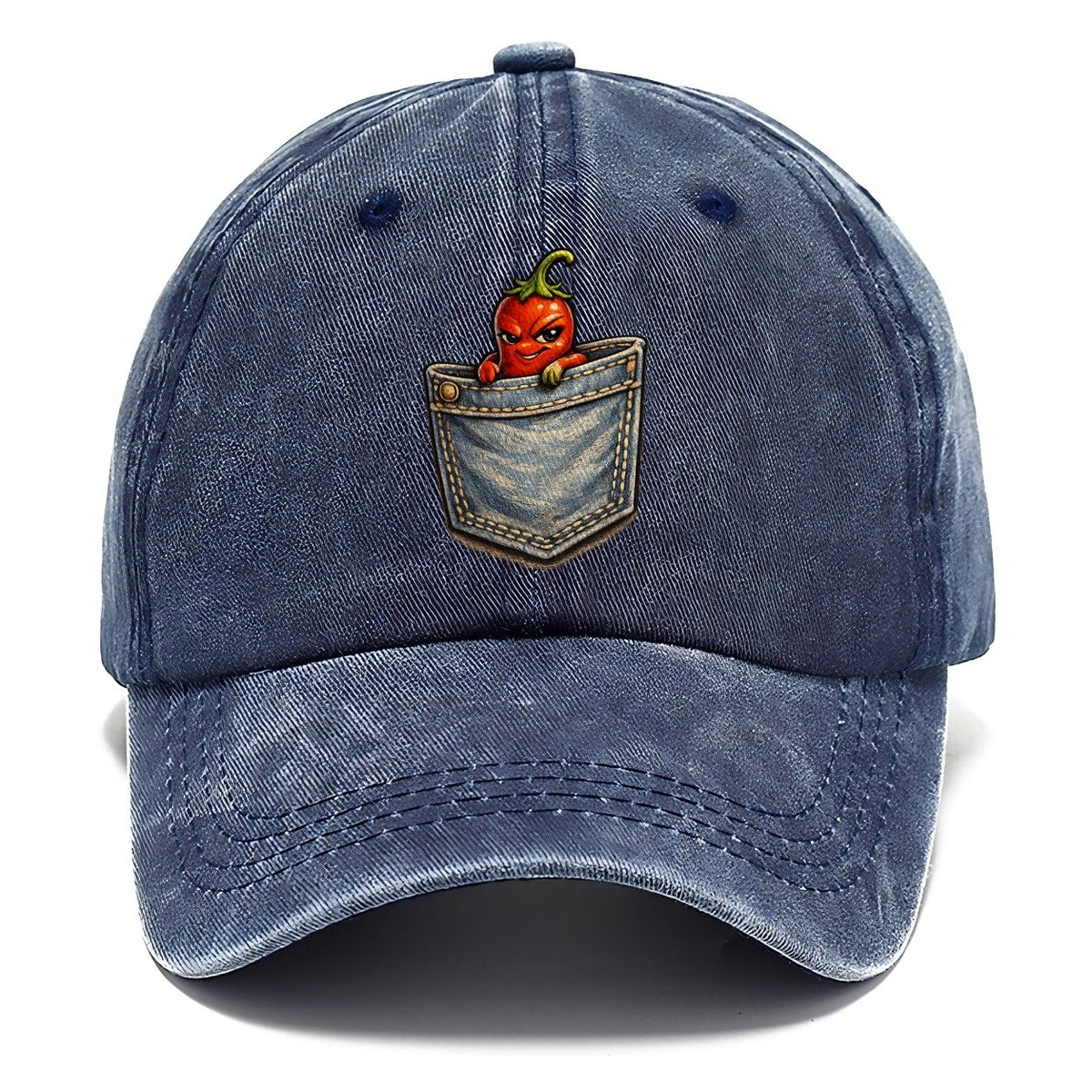 Cheeky Chili Pepper in Denim Pocket Classic Cap – Twilight Navy