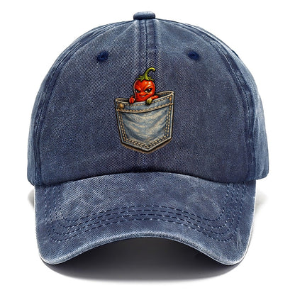 Cheeky Chili Pepper in Denim Pocket Classic Cap – Twilight Navy