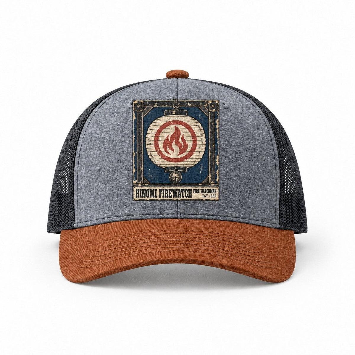 Heather Grey-Rust-Charcoal — front view