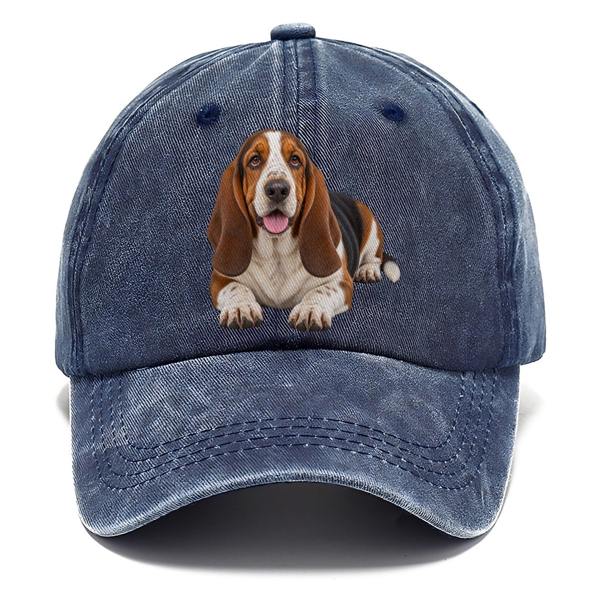 Basset Hound Lying Down Top Breeds Classic Cap – Twilight Navy