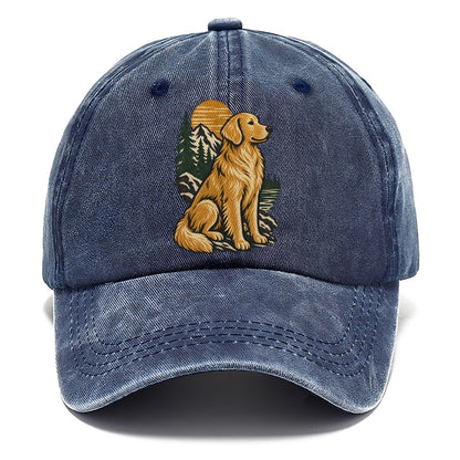 Golden Retriever Mountain Lake Classic Cap – Twilight Navy