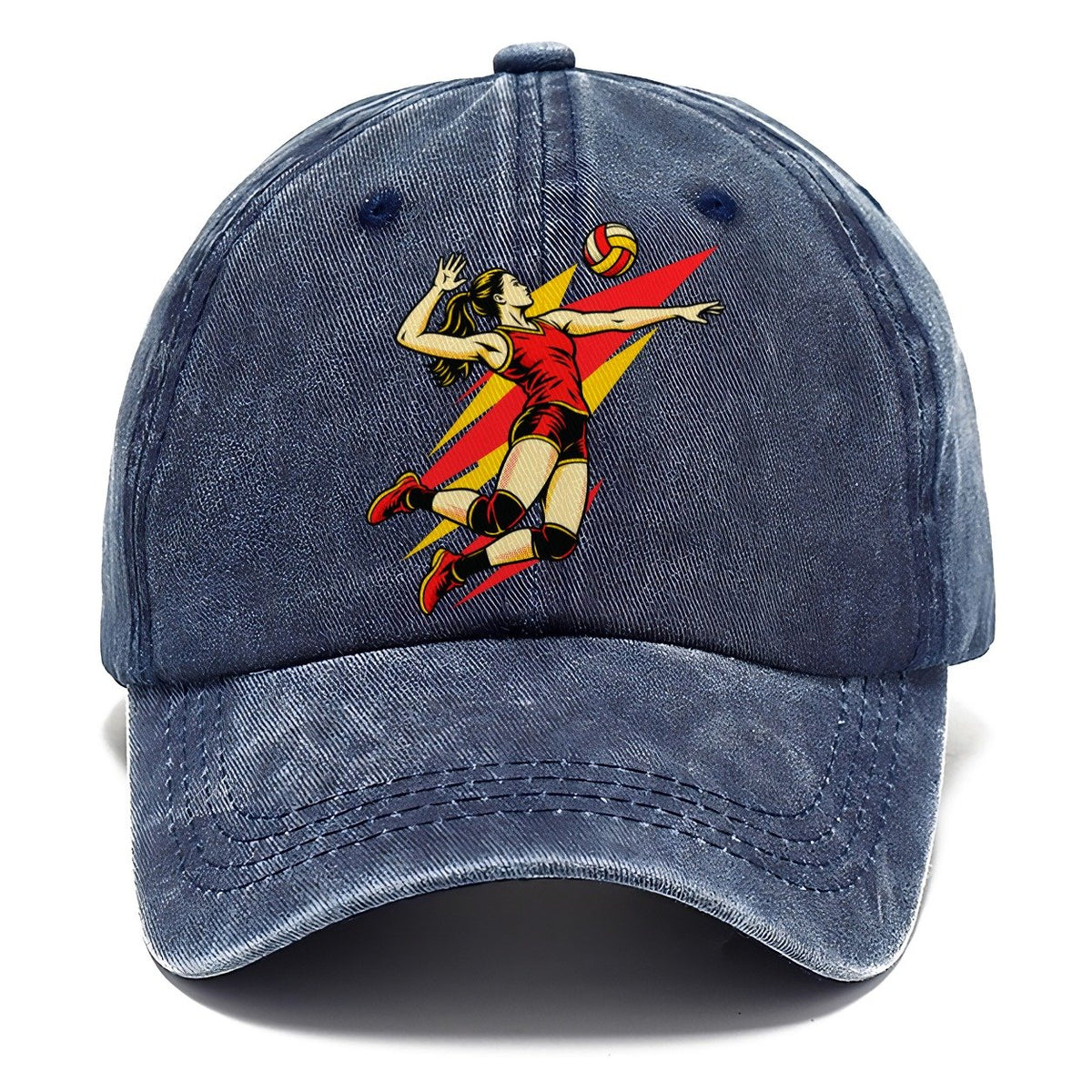 Volleyball Spike Pop Art Classic Cap – Twilight Navy