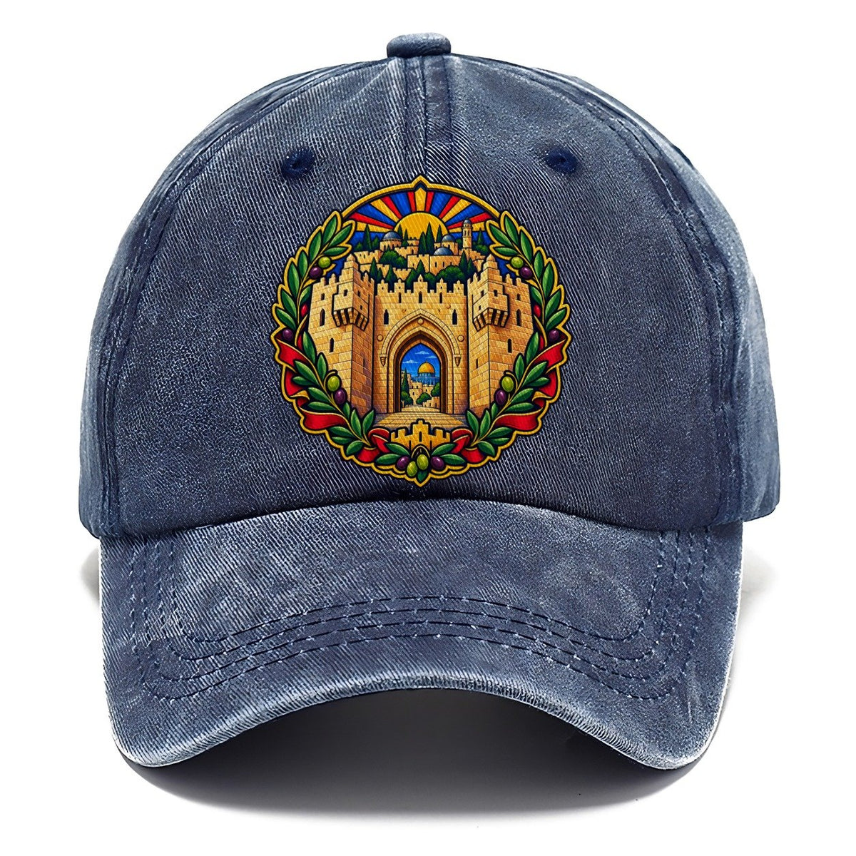 Damascus Gate Arch Jerusalem Classic Cap – Twilight Navy