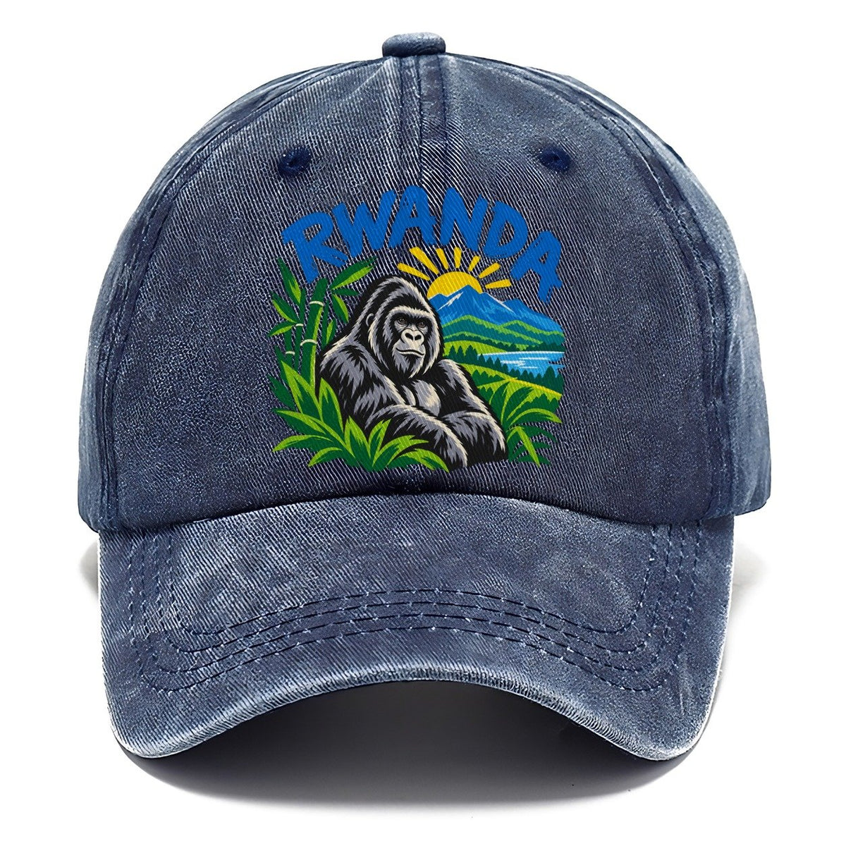 Rwanda Retro Badge Logo Classic Cap – Twilight Navy