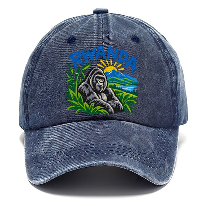 Rwanda Retro Badge Logo Classic Cap – Twilight Navy