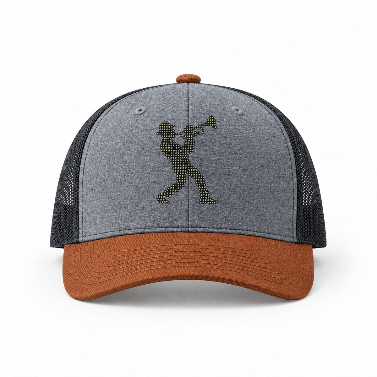 Heather Grey-Rust-Charcoal — front view