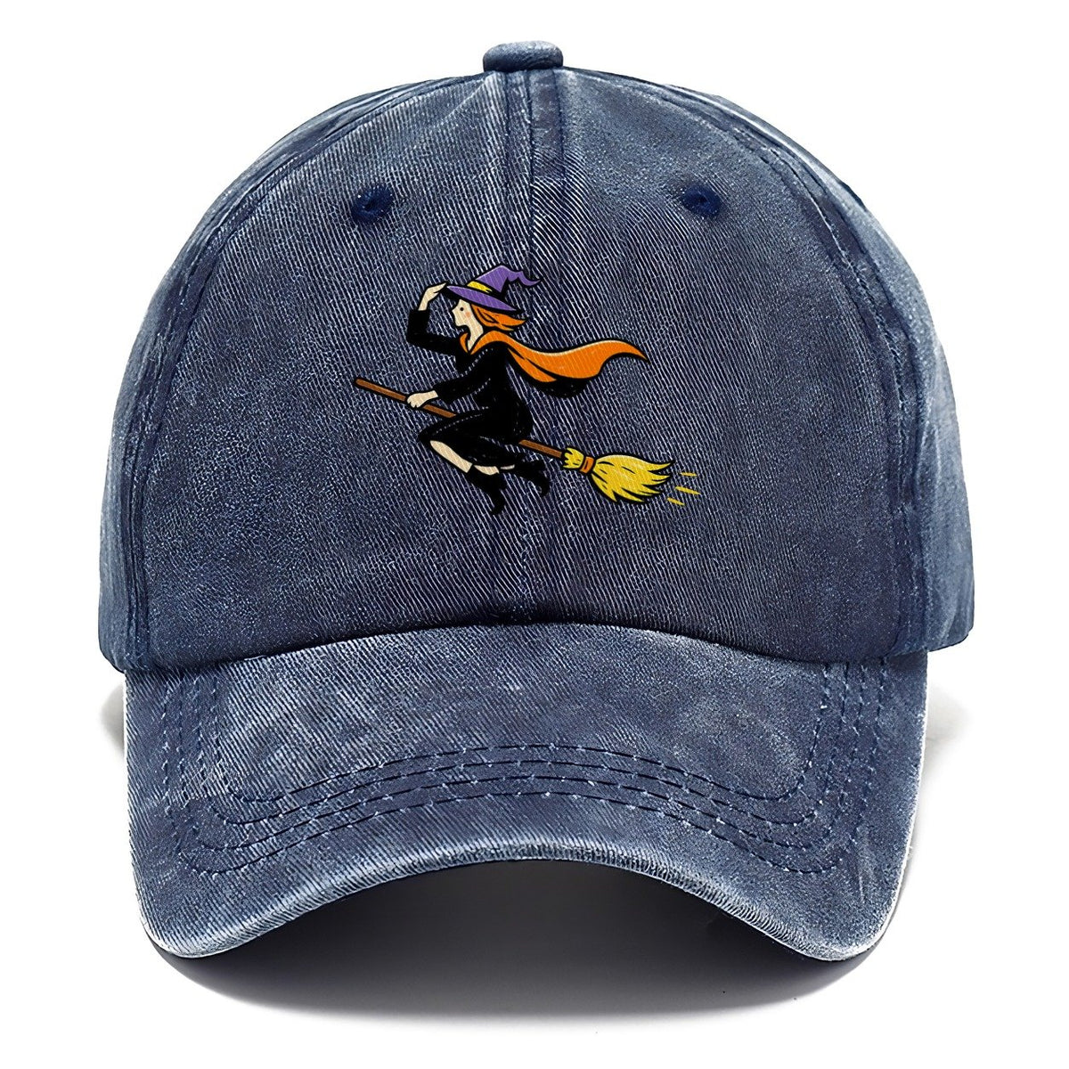 Flying Witch on Broomstick Classic Cap – Twilight Navy