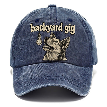 A Dog Head Lit From Above By A Single Hanging Bulb Bark For Me Classic Cap – Twilight Navy