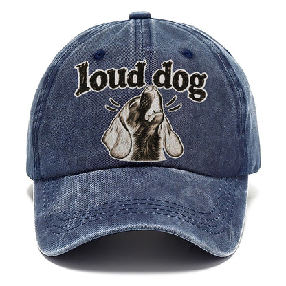 A Howling Beagle Head Tipped Back Bark For Me Classic Cap – Twilight Navy