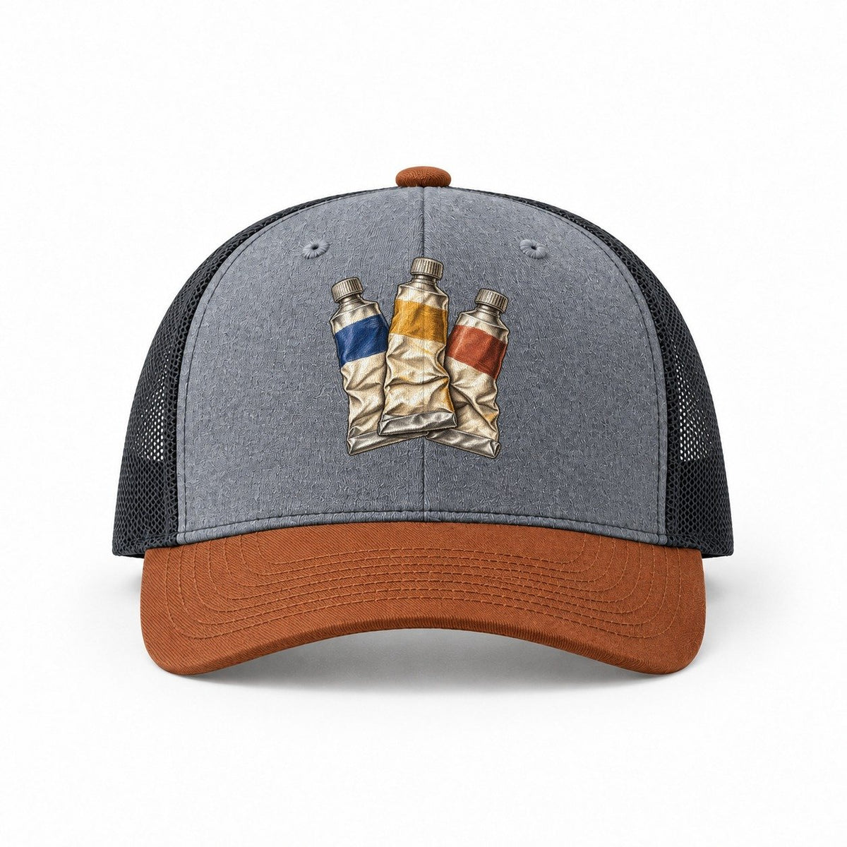 Heather Grey-Rust-Charcoal — front view